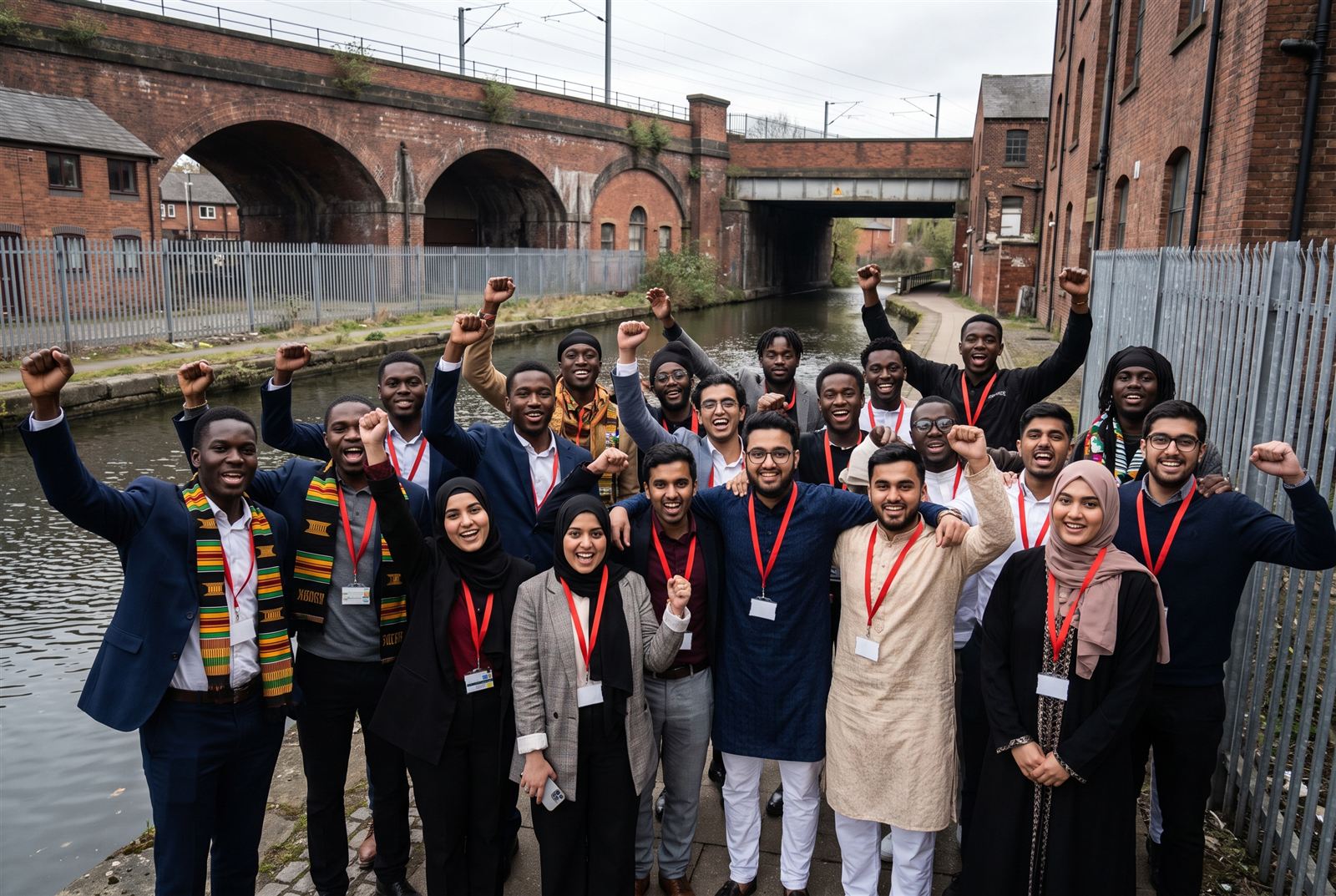 Young people from many countries celebrating together