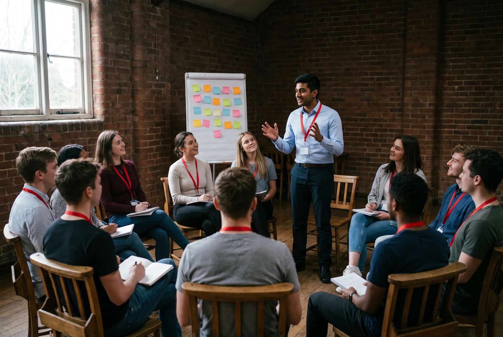 Delegates in a workshop circle
